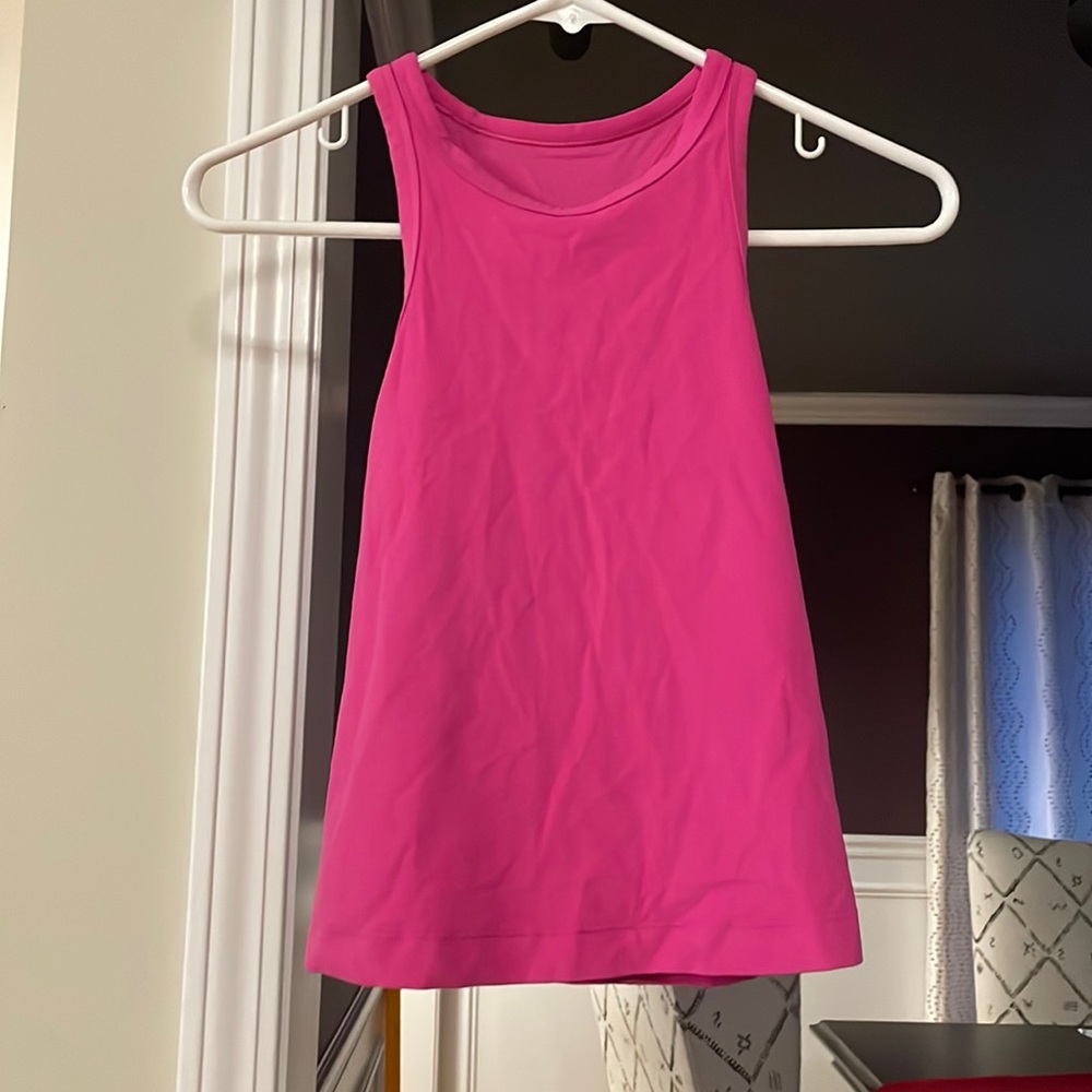 Lululemon align waist length racer back tank top sonic pink size 2